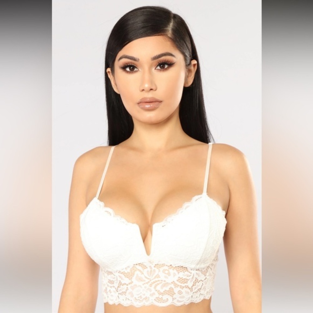 White Fashion Nova Lace Bralette